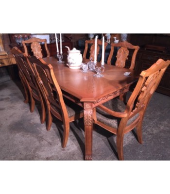 SOLD - light oak dining set with 6 chairs